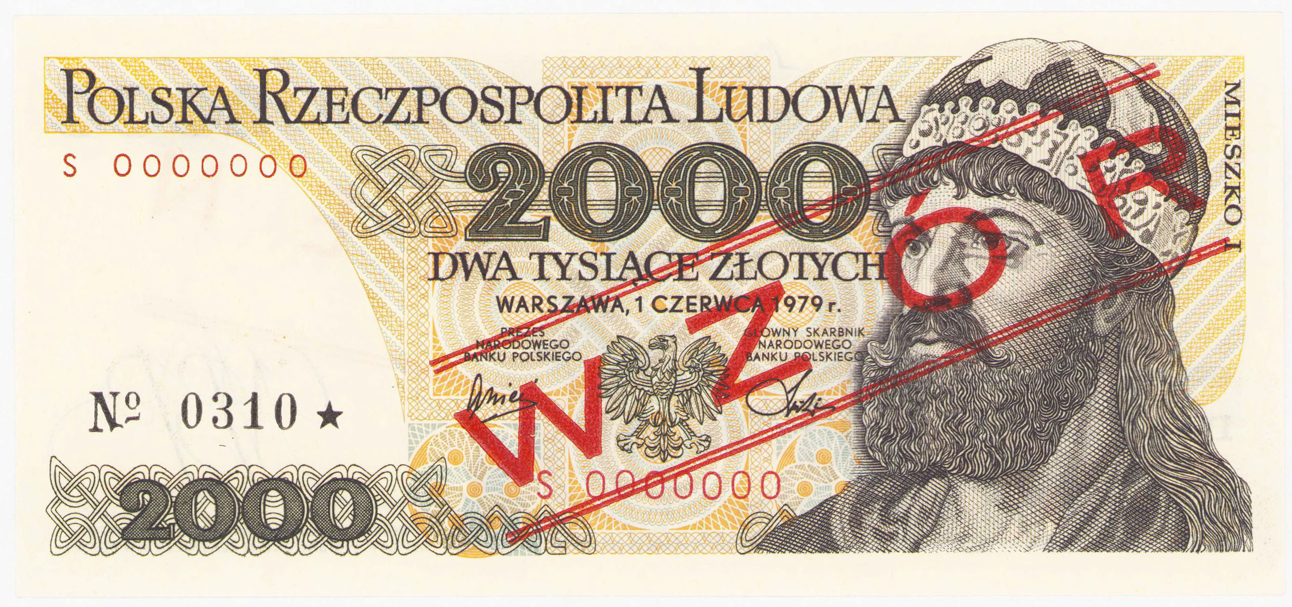 WZÓR / SPECIMEN. 2.000 złotych 1979 seria S